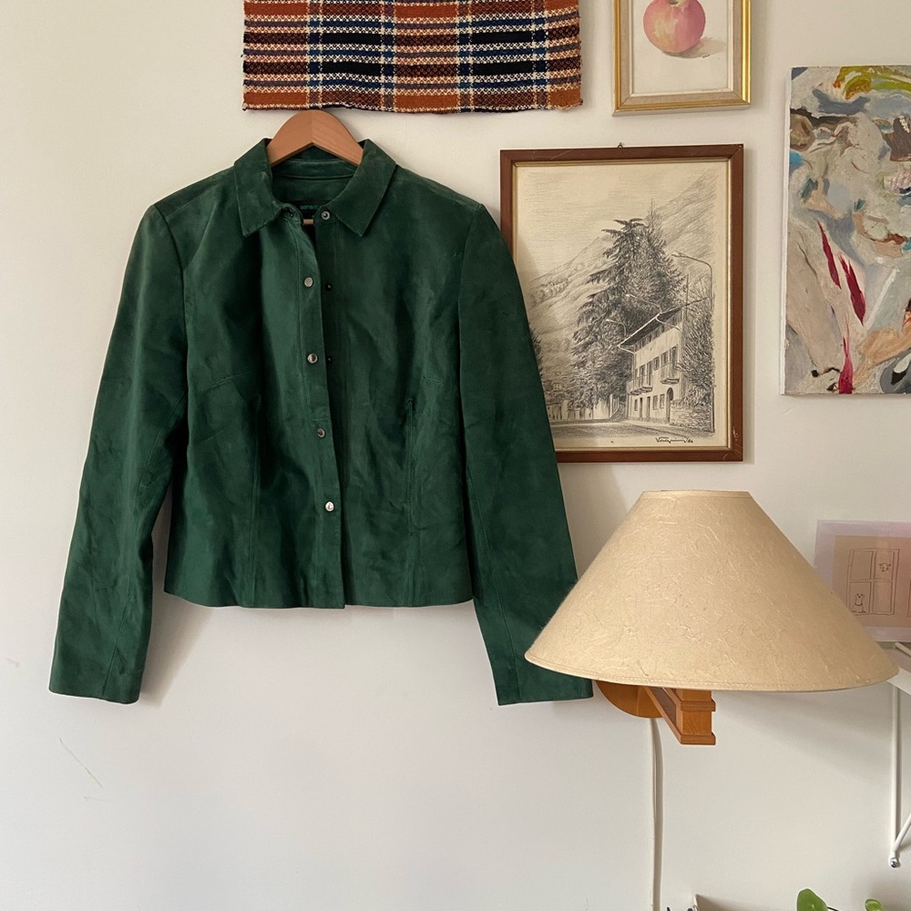 (SOLD) Vintage suede green jacket 🌲